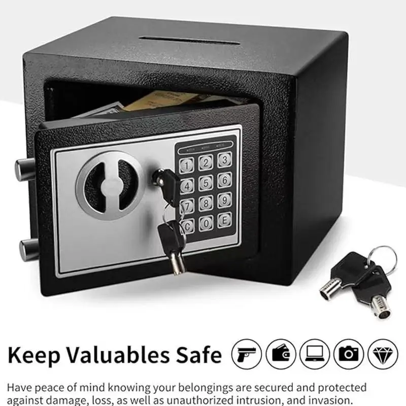 صندوق أمان آمن بقفل لوحة المفاتيح الرقمية الإلكترونية جميع الفولاذ للمكتب المنزلي #1