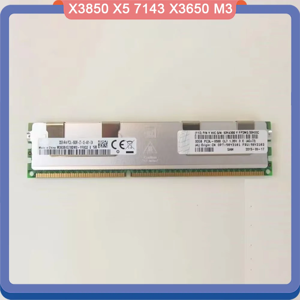 For IBM RAM X3850 X5 7143 X3650 M3 90Y3101 90Y3103 32GB 8500R DDR3 1066 Server Memory High Quality Fast Ship