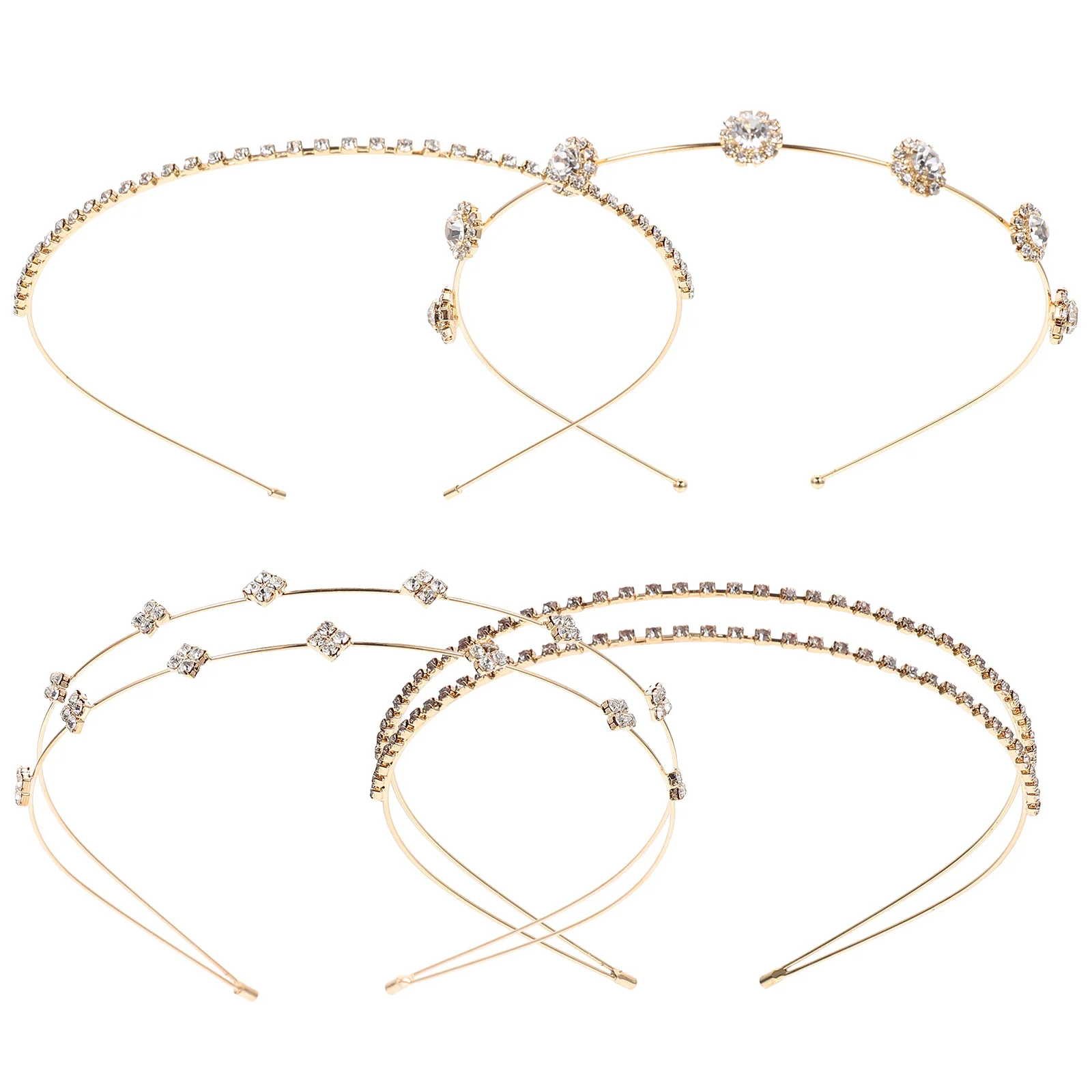

4 Pcs Rhinestone Headb Fashion Women Accessory Hairb Bridal Hoops Bridesmaid Party Costume Christmas Carnivals