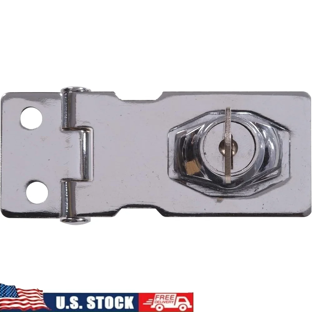 

2-1/2-дюймовый защитный засов с ключом, хромированная отделка, прочный замок, защитное оборудование, ворота, навесы, двери, 1 шт.