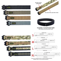 New 1.5 Inch Double Layer Belt Tactical Molle Belt CS Outdoor Hunting Belt