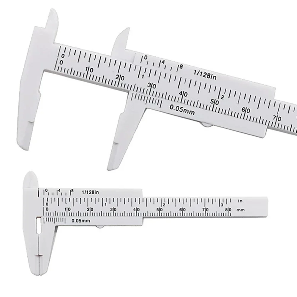 1pc Mini Vernier Caliper 0-80mm Plastic Sliding Vernier Caliper Gauge Measure Tool Ruler Micrometer For Jewelry Antiques Measure