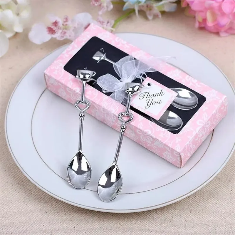 14x6.5cm Weddin Souvenirs Drink Tea Coffee Spoon LOVE Bridal Shower Wedding Part Favor Gift Guests Partys Kitchen Accessories