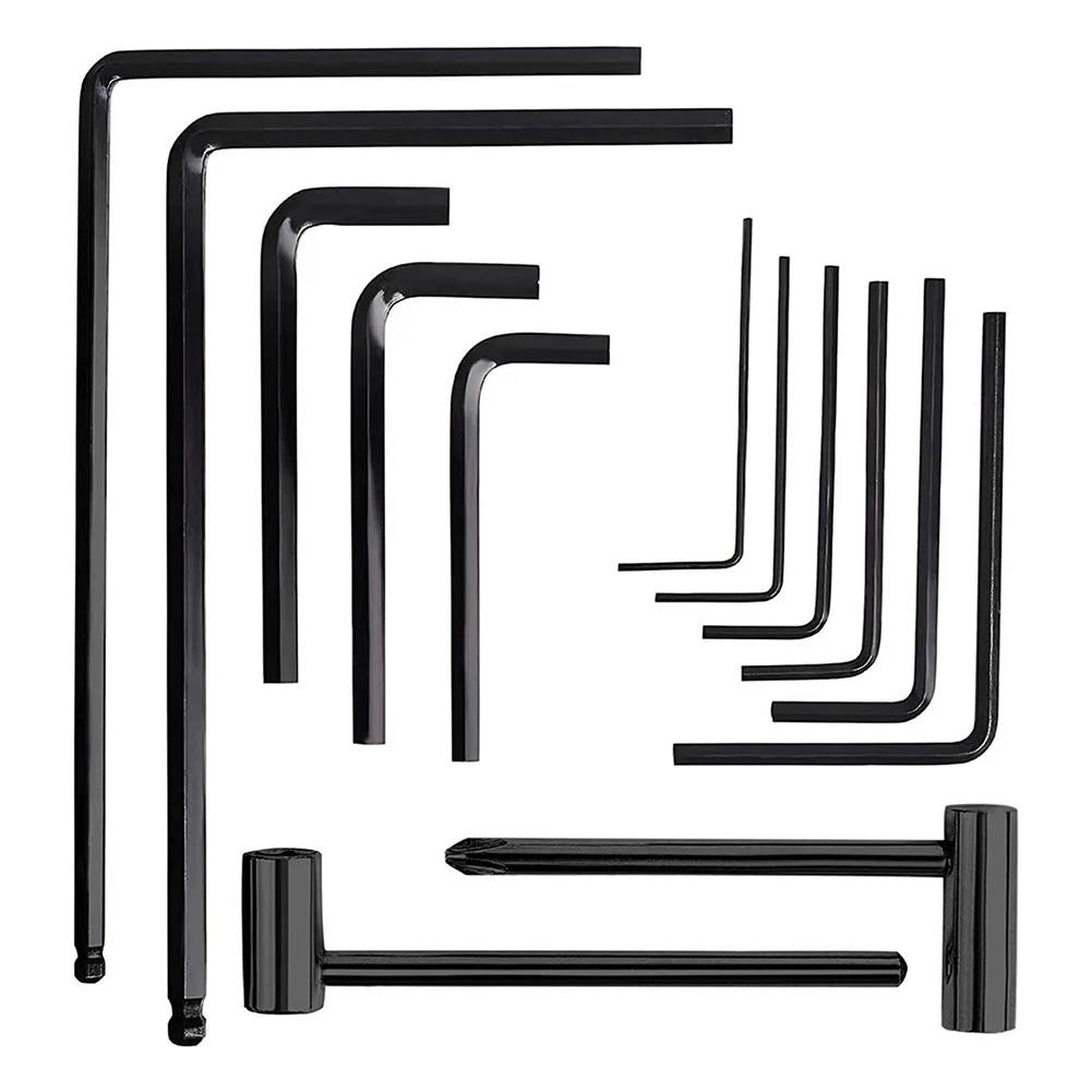 13 sztuk/zestaw Kluczy imbusowych sześciokątnych Profesjonalny klucz imbusowy w kształcie litery L Klucz imbusowy do regulacji pręta napinającego szyjki gitary dla początkujących