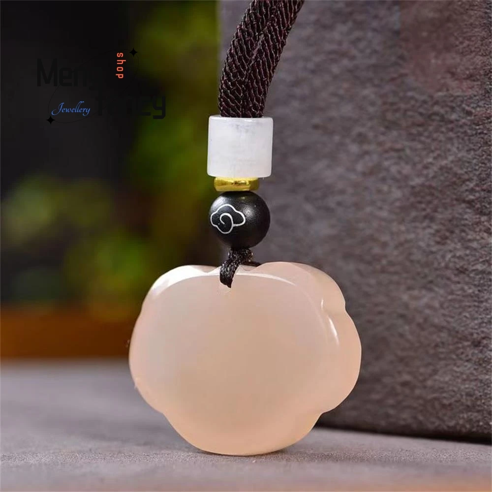 Natural Hotan Jade Baby Lock Pendant Fortune Long Life Lock Exquisite Elegant Simple High-grade Luxury Fashion Jewelry Mascots