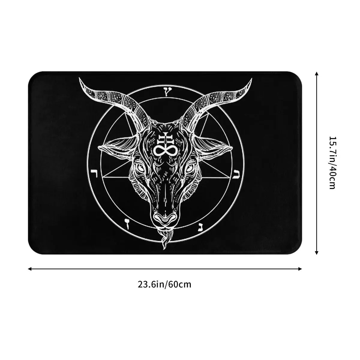 Baphomet Goat Head With Pentagram Or Satanist Symbol Doormat Absorbent Mat Carpet Rug Kitchen Entrance Home Floor Mat for Room