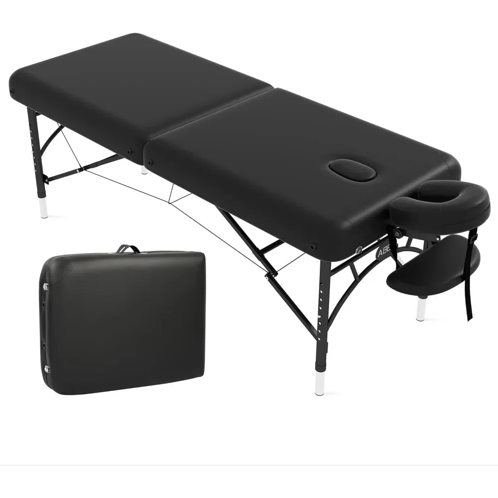 Massage bed.Massage Table28Inch Wide,Spa Tattoo Bed,Memory FoamPULeather Professional2Fold Portable Facial Esthetician Salon Bed