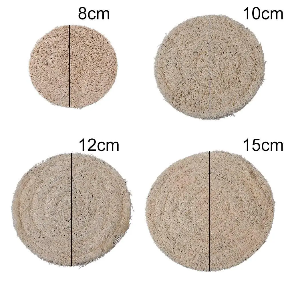 

Tea Set Accessories Round Tea Cup Mat Natural Loofah Fibre Teapot Pad Heat Insulation Durable Loofah Mat Tea