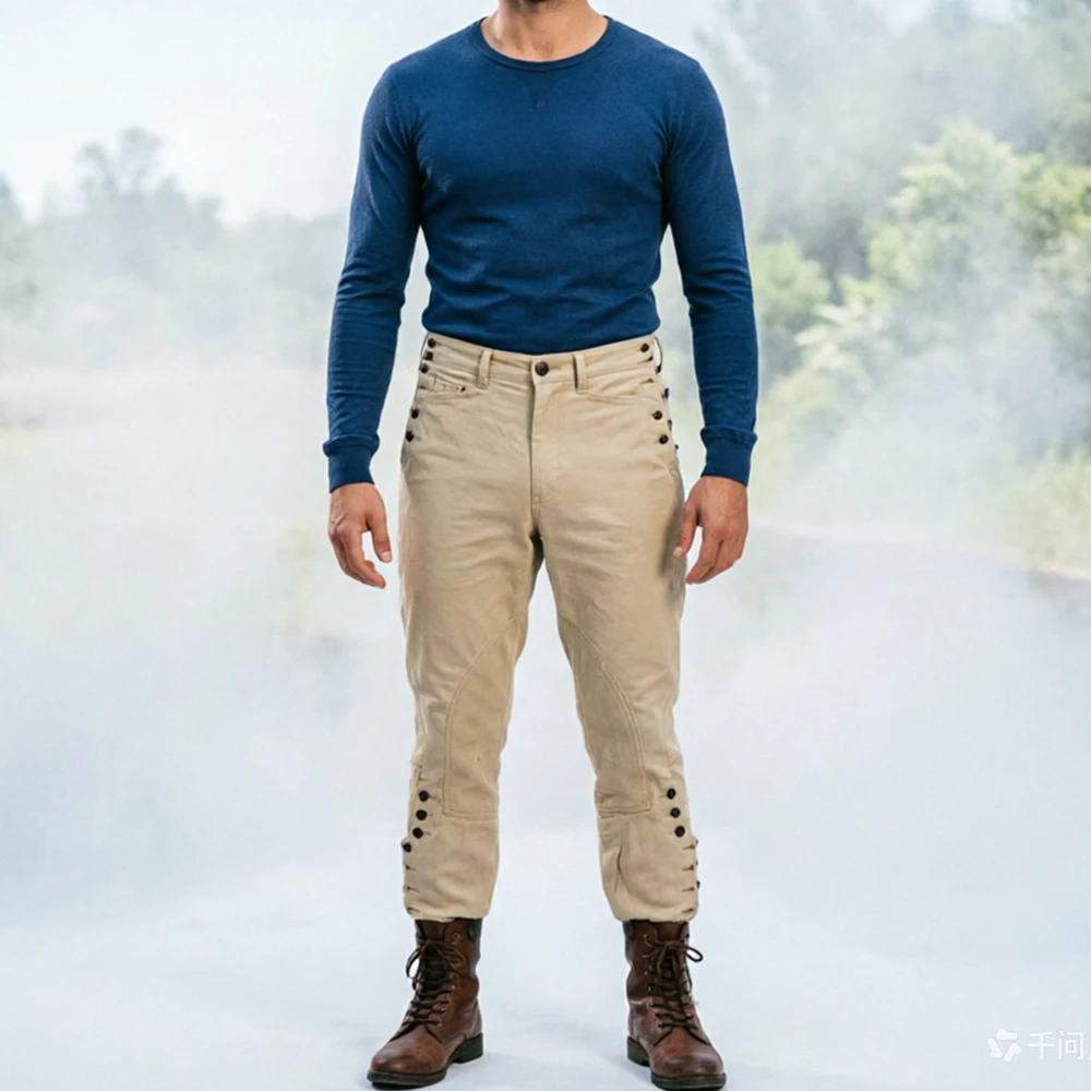 

Men Military Pants Horseman Castaways Costume Punk Rock Bloomers Trousers