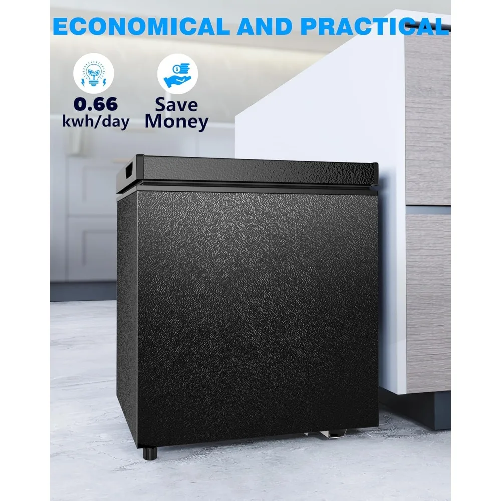 1.8 Cu.Ft Chest Freezer with Removable Basket and Bottom Defrost Water Drain ,with Adjustable 7 Thermostat for Home/Apartment