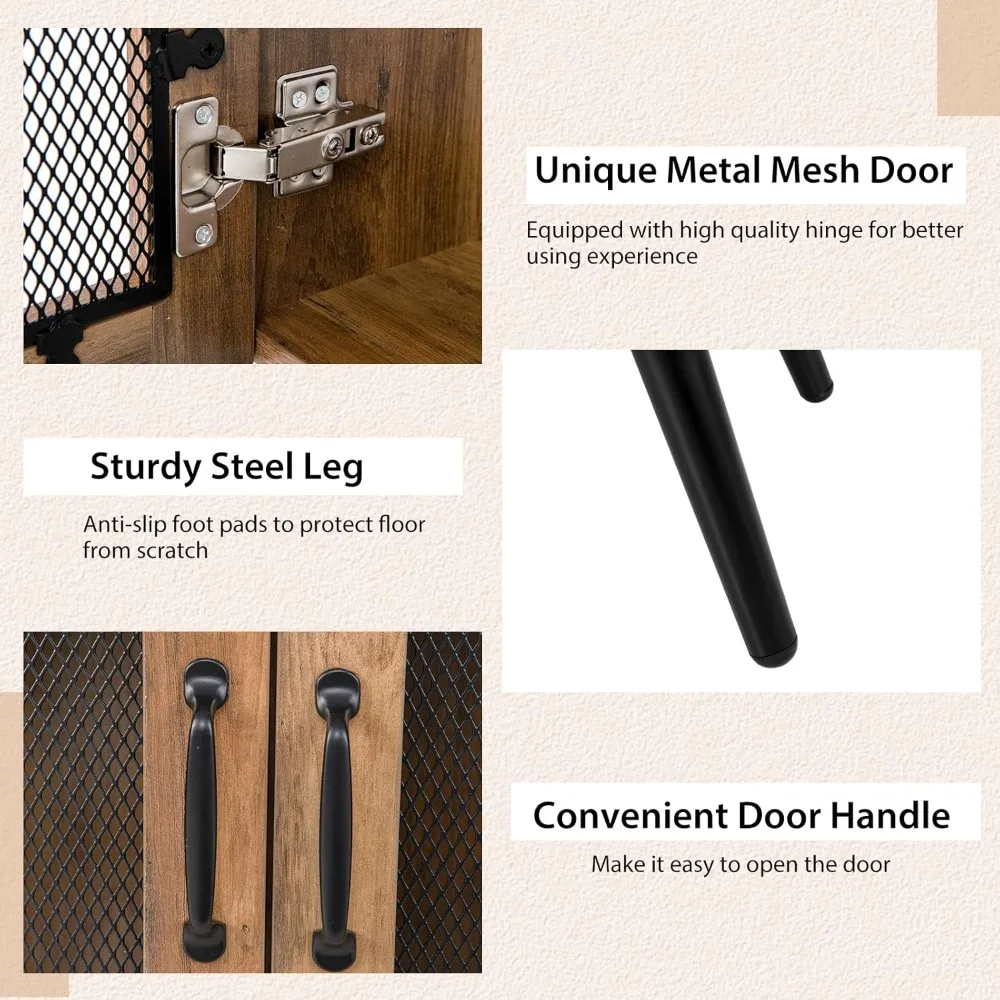 خزانة النبيذ والبوفيه الريفي مع رف تخزين 11 زجاجة وتصميم مضاد للطرف #6