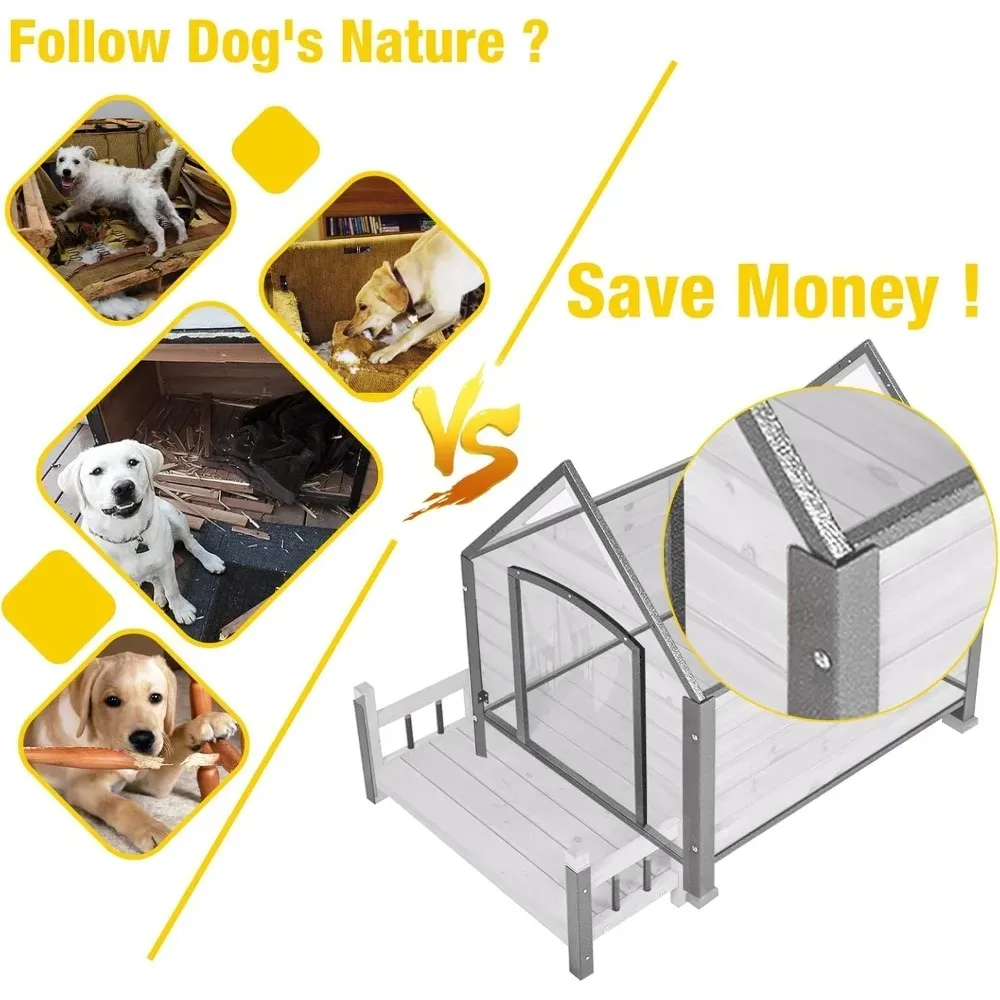 Dog House Outdoor - Weatherproof Anti-Chewing Iron Frame Kennel for Large Breed Dogs | Customized