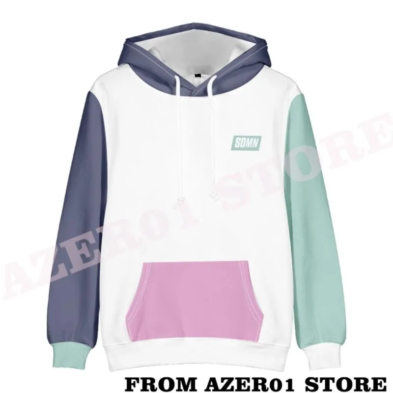 Sidemen XIX Hoodie SDMN Colour Block Mint Berry Merch Men Long Sleeve Sweatshirt Women Pullover Streetwear Clothes