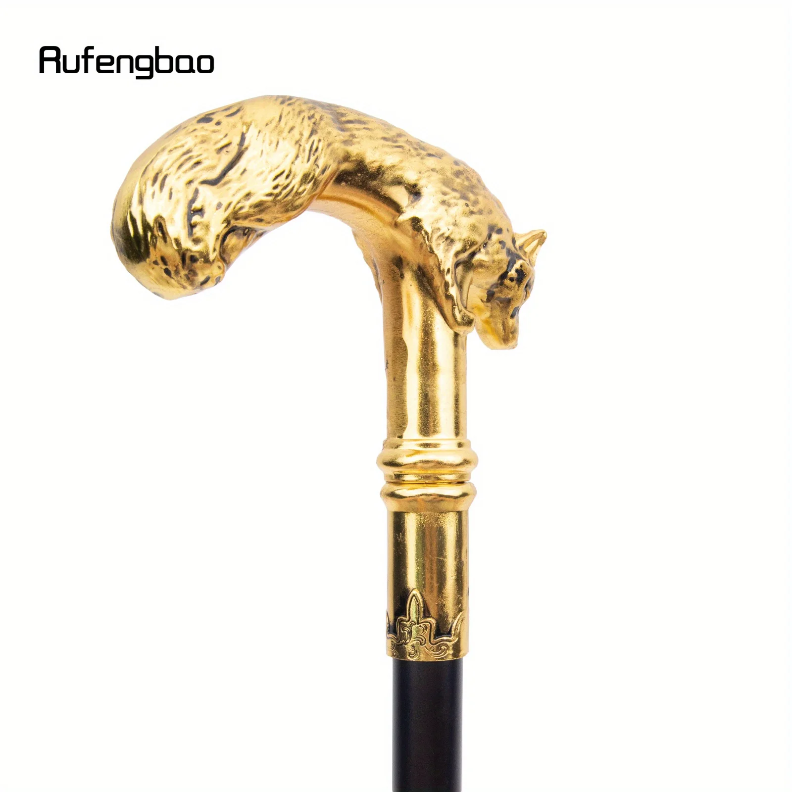 الذهبي الذئب عصا للمشي موضة ديكور عصا للمشي أنيقة تأثيري قصب مقبض Crosier أداء المرحلة قصب 90 سنتيمتر