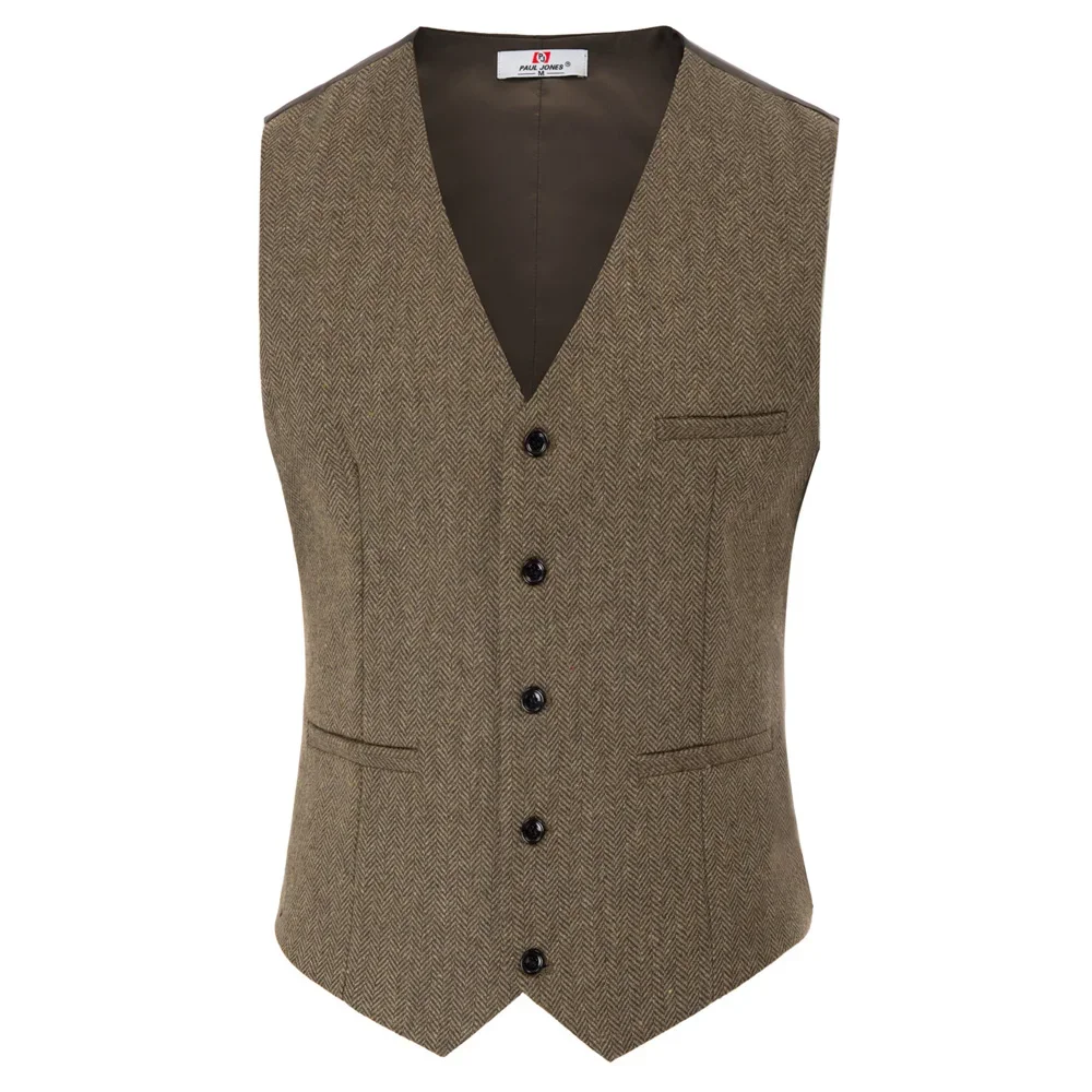 Grace Karin Men's Slim Fit Suit Vest Casual Suit Vest Man Black Gray Formal Businss Vest Arrival Vests Male Waistcoat Gilet A25