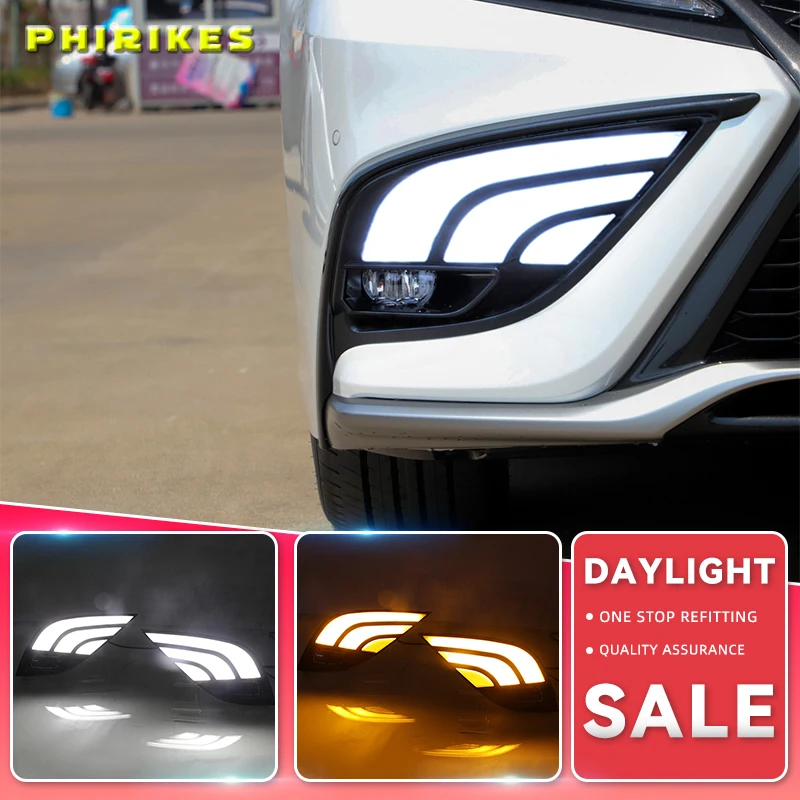 

1 Set LED Daytime Running Light Flowing Turn Yellow Signal Waterproof Car LED DRL For Toyota Camry 2018 2019 XSE SE