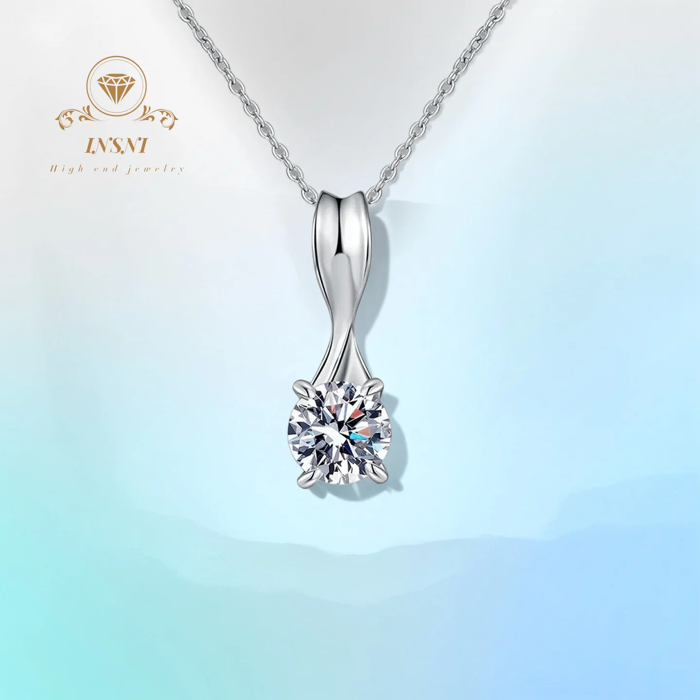 

1CT D Color Moissanite Rotating Butterfly Knot S925 Sterling Silver Korean Minimalist Women's Necklace GBA Certified Free box