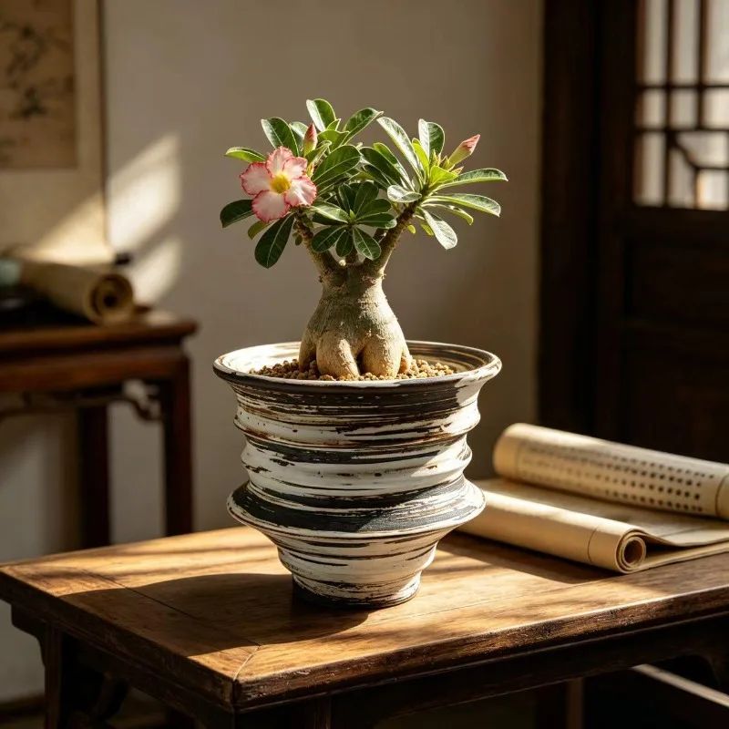 Ceramic Vase Elegant Desktop Flowerpot Aesthetic Succulents Vases Interior Luxury Retro Flower Bottle Ornaments Home Decoration