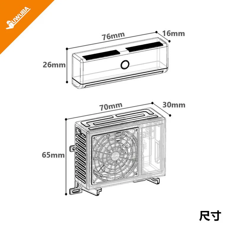 Mini Airconditioning Miniatuur Model Poppenhuis Re-ment Speelgoed Airconditioner Voor Poppenhuis Meubels Model Hobby Decoratie