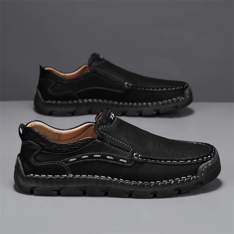 Mocassins en cuir pour hommes, chaussures provoqué décontractées, chaussures de créateur de luxe, conduite, affaires, grande taille 38-48