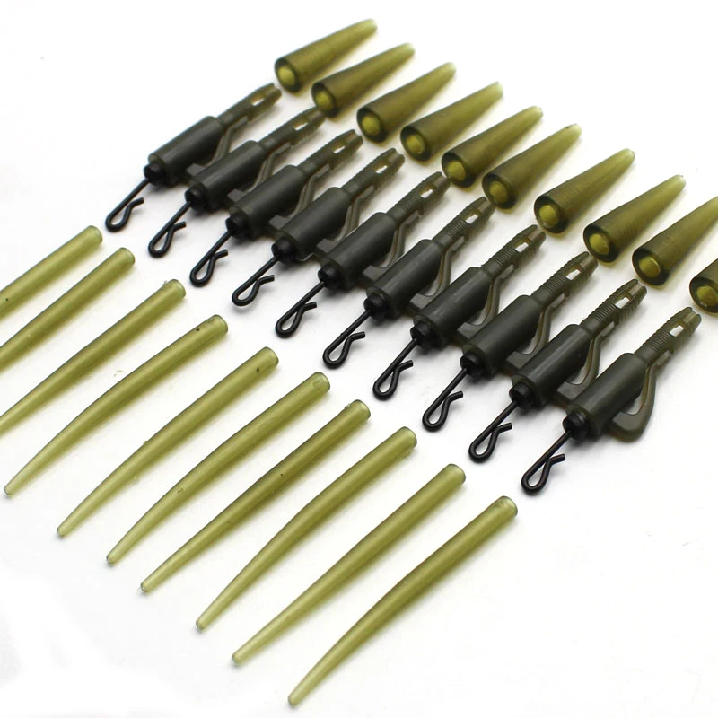 

30pcs Carp Fishing Kit QC Hybird Clip Ring Swivel Anti Tangle Sleeves Hiar Chod Rig For Carp Fishing Terminal Tackle Accessories