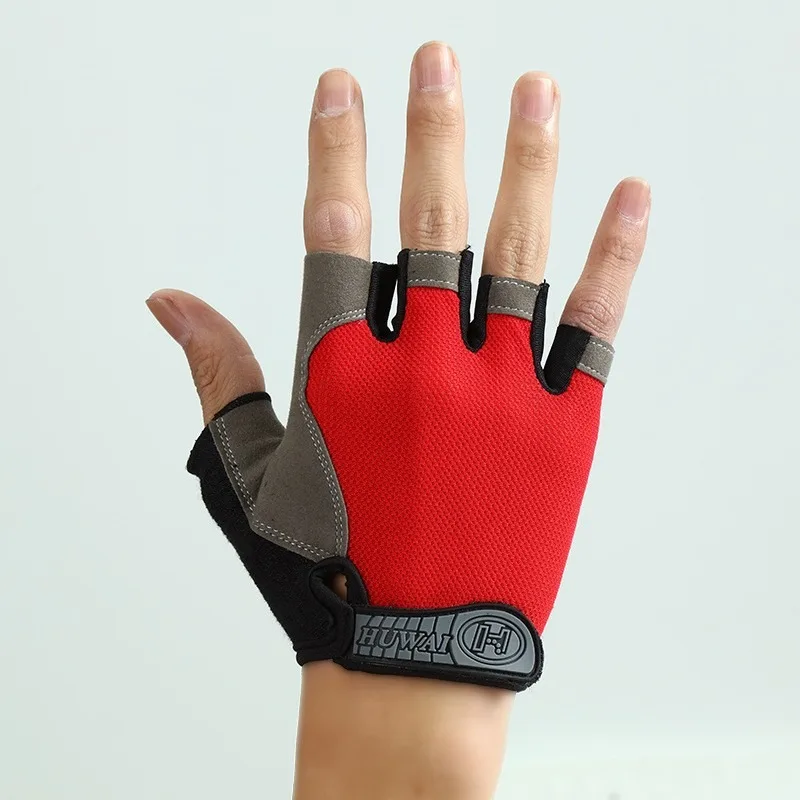 Gants de moto anti-ALD pour hommes et femmes, anti-choc élastique, demi-doigt, respirant, fitness, cyclisme, vélo