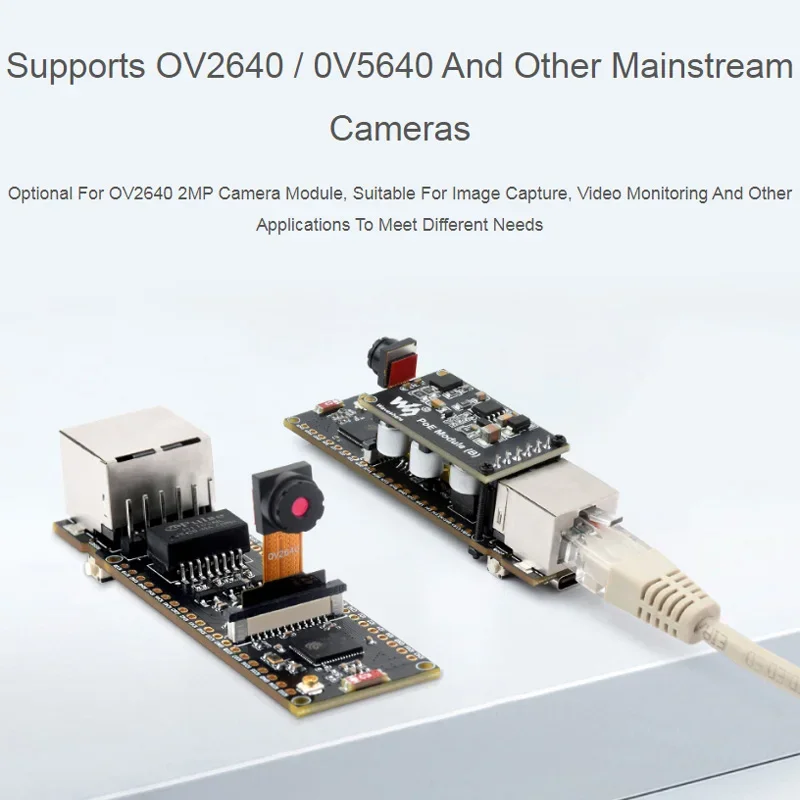 ESP32-S3 ETH HAT Development Board 240MHz Dual Core Processor RJ45 Ethernet Port Wi-Fi & Bluetooth Optional Camera PoE Function