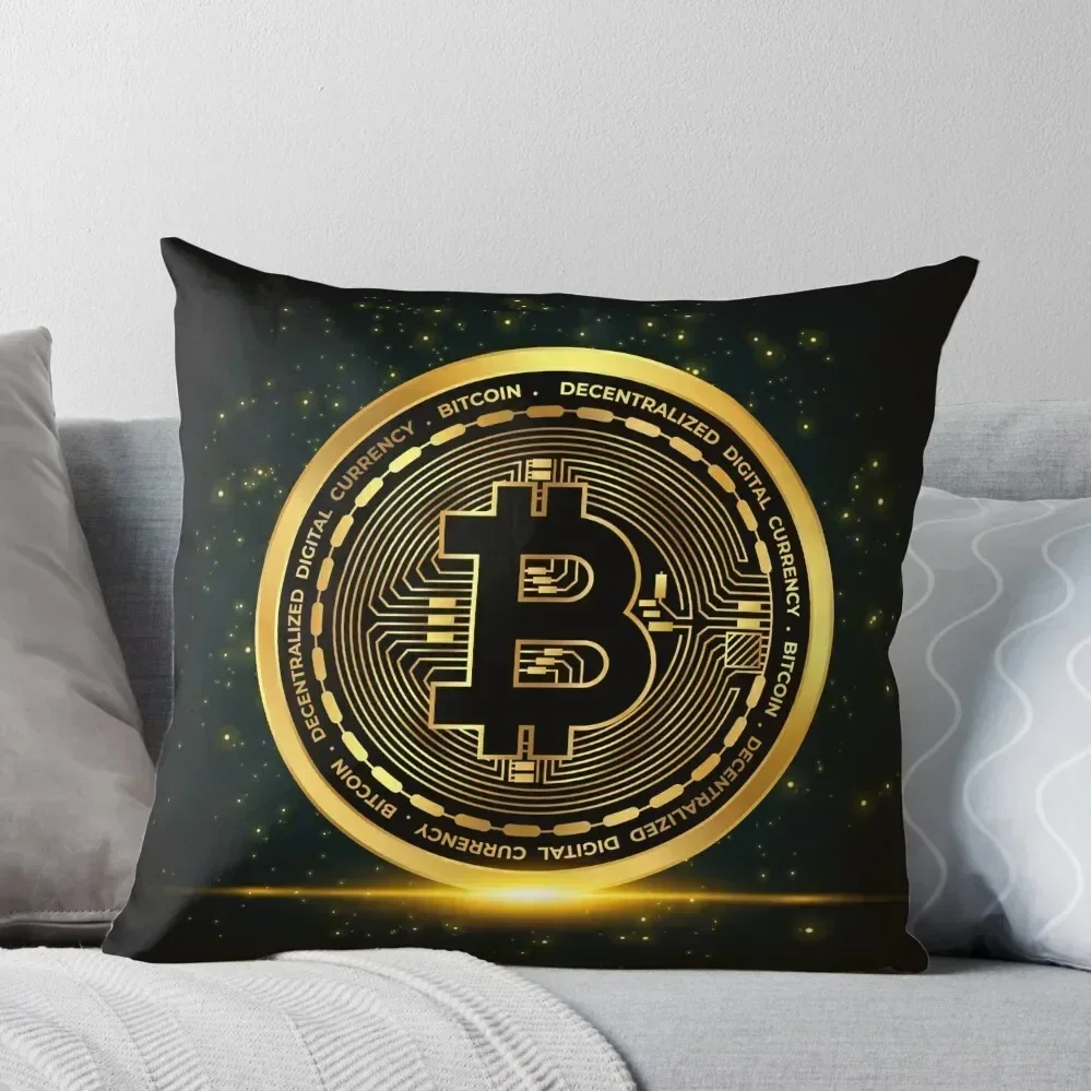 Bitcoin Crypto Throw Pillow Plaid Sofa Pillowcases Bed Cushions pillow