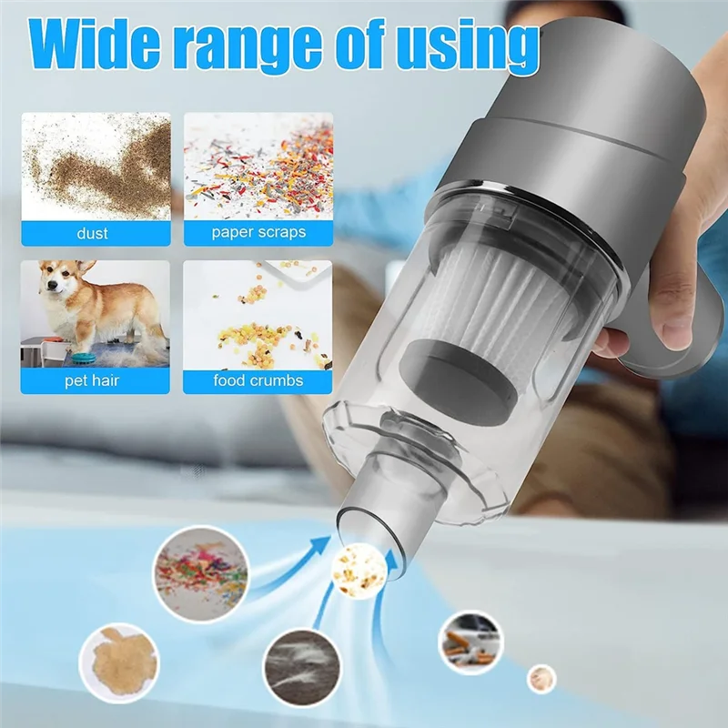 Handheld Vacuum Cordless 6000PA Powerful Car Vacuum Cleaner 120W Mini Hand Held Vacuum,for Home,Pet Hair,Car