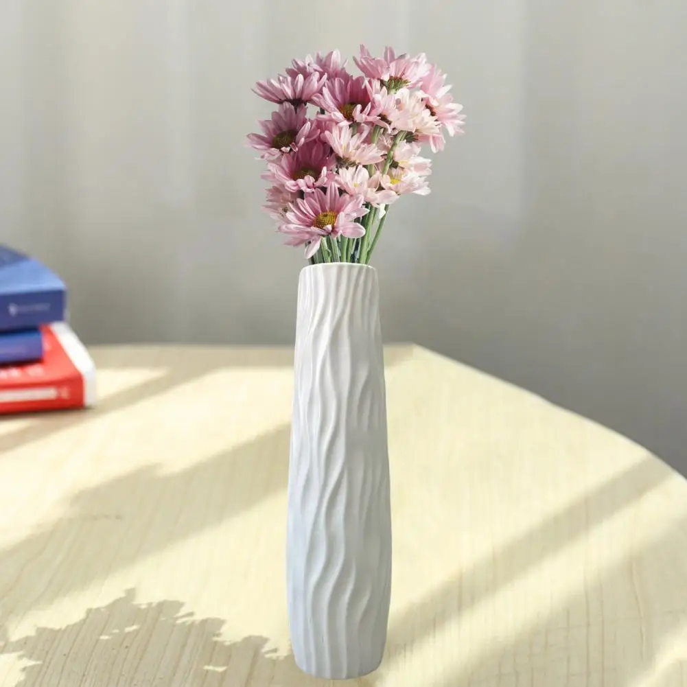 Florero de piso grande, florero decorativo alto, florero de pie inastillable texturizado para decoración de estudio, sala de estar y hogar