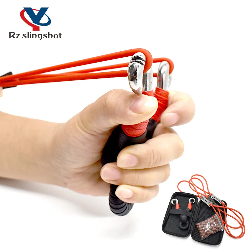 

Outdoor Hunting Shooting Stainless Steel Slingshot Portable Fish Slingshot With Slingshot Accessories With 3 Rubber Bands