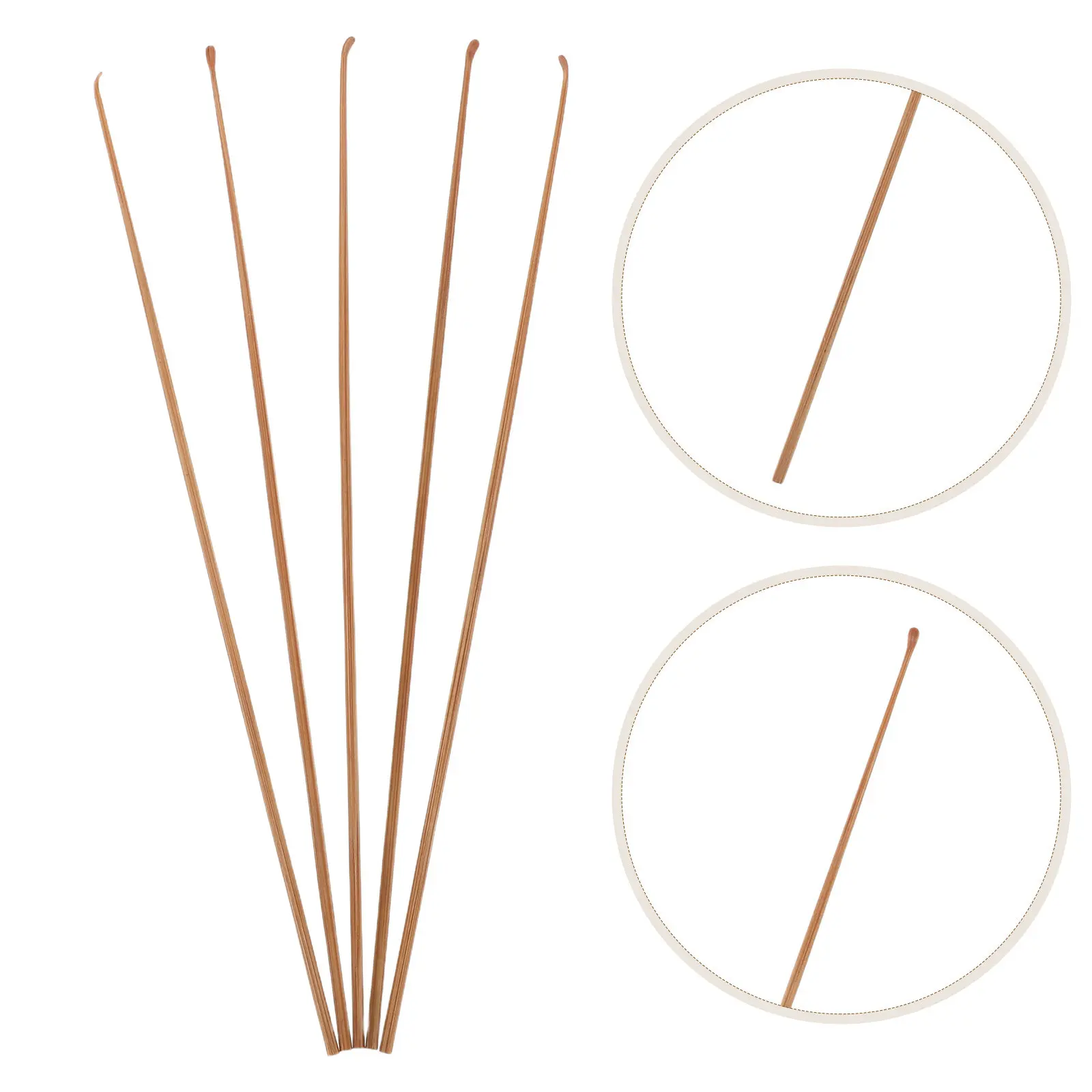 5Pcs Bamboo Ear Cleaning Stick Set 169Mm Non-Slip Handle Ear Pick Tool Portable Wood Earwax Removal Kit Home Travel