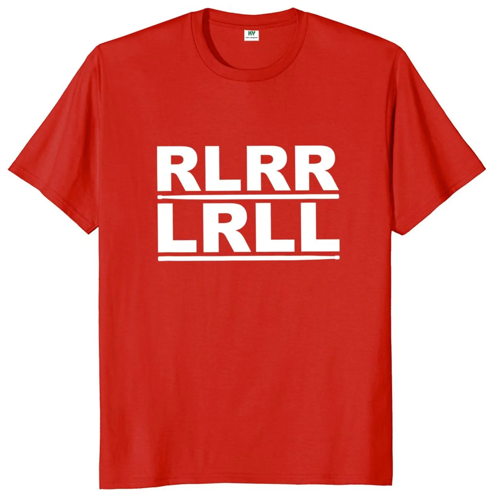 RLRR LRLL T Shirt Funny Drummer Paradiddle Drum Lovers Short Sleeve High Quality 100% Cotton Unisex Casual T-shirts EU Size