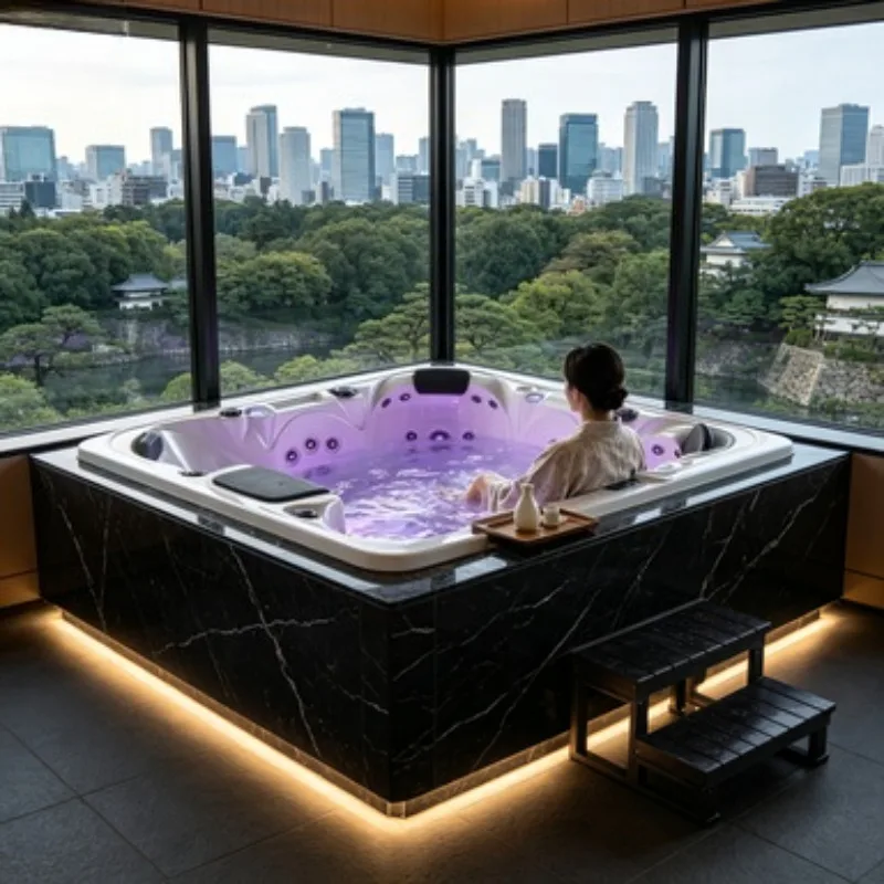 Salt Water System Spa Whirlpool Jacuzzi Massage Bathtub Hot Tub Hydrotherapy Acrylic 6 Person Balboa Ozone Filter
