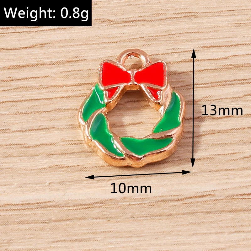 Tusember 20 Stück Niedliche Weihnachtsanhänger Weihnachtsbaum Hirsch Glocke Weihnachtsmann Anhänger für Schmuckherstellung Ohrringe Halskette Geschenke – Detail 5