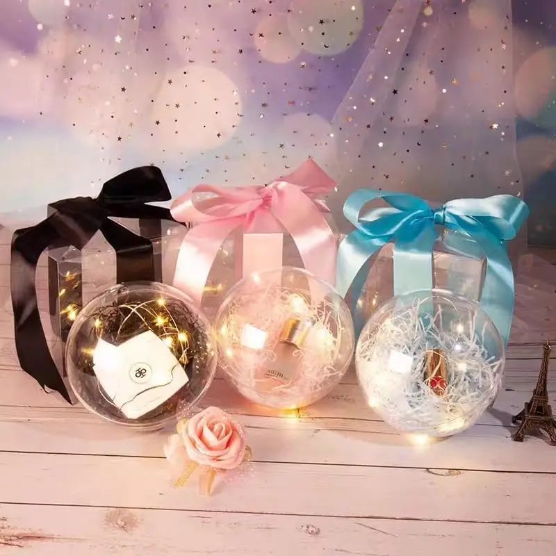 10/20 Clear Plastic Fillable Ornament Ball 50mm,Transparent Hollow Ornament Balls for Christmas,Holiday,Wedding,Party,Home Decor