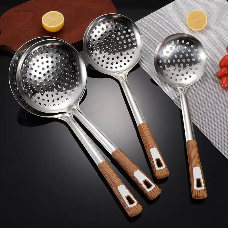 Stainless Steel Colander Skimmer Spoon 1PC Thickened Design Oil Filter for Deep Frying Cooking Hot Pot Kitchen Utensil