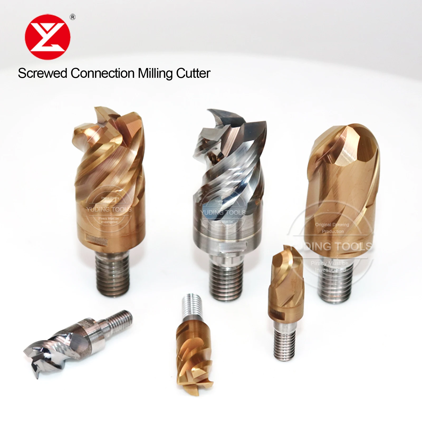 CNC Modular Type Screwed Connection Milling Cutting Head M5 M6 Thread Round Nose Ball Milling Anti-vibration Split Flat Endmill