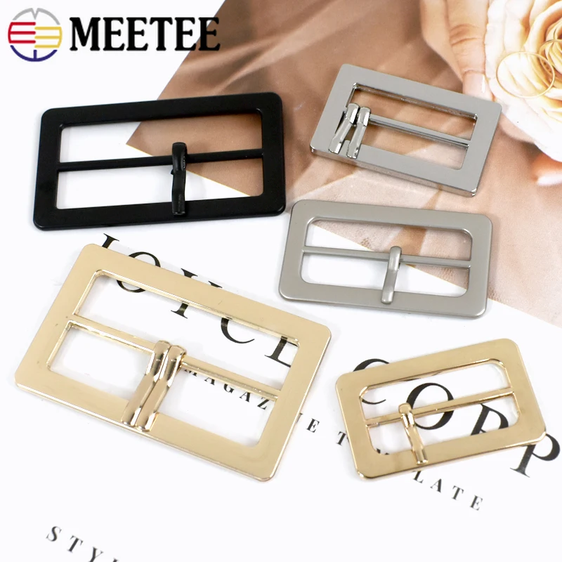 5Pcs 25-50mm Metal Tri Glide Adjustment Buckle Belt Pin Clasp Women Waistband Coat Luggage Decorative Button DIY Accessories