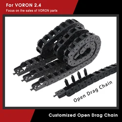 VORON-Juego de cadenas de Cable para impresora 3D, accesorio personalizado, cadena de arrastre abierta, color negro, 2,4/250/300 MM, 1 Juego, 350