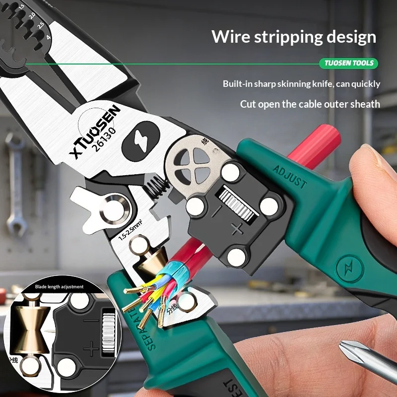 

Multi Functional Induction Electrician Pliers Digital Display Wire Stripper Cable Cutter Tester with Wire Winding and Splitting