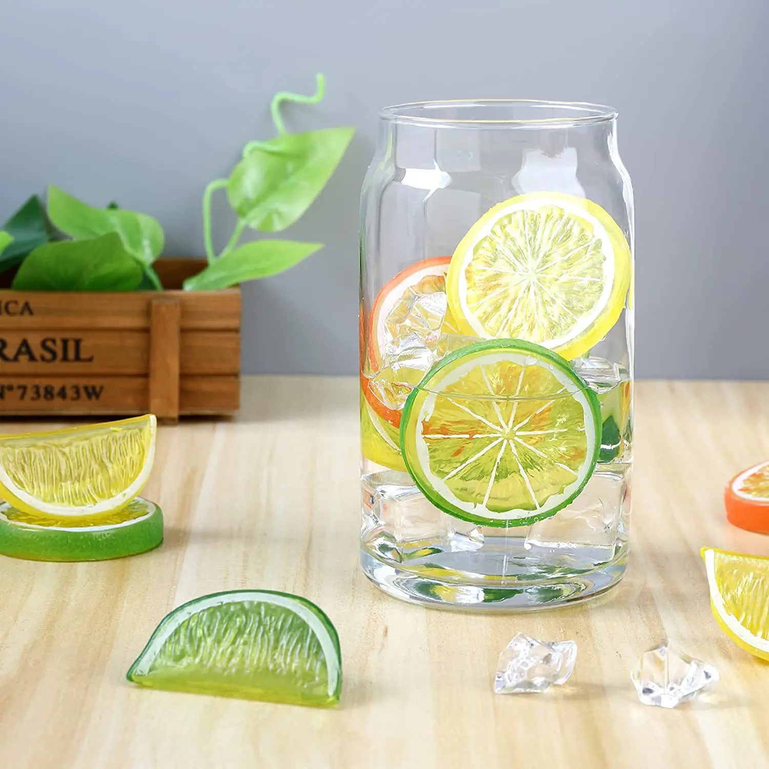 6Pcs Fake Lemon Photography Backdrops Props Artificial Lime Slices Photo Backgrounds Imitation Fruit Kitchen Table Decorations