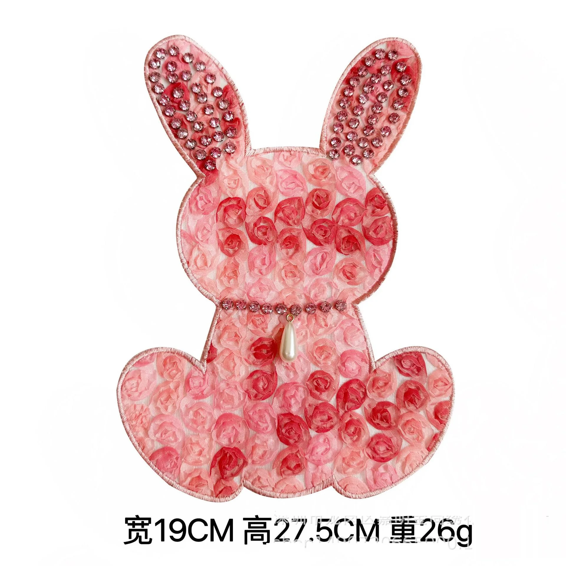 1pcs The new heavy diamond mesh rose rabbit design sense of fashion without backing need to sew dense