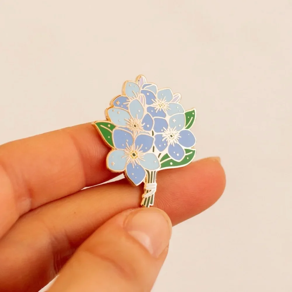 Forget-Me-Not Enamel Pin | Plant Metal Badge | Flower Brooch for Jewelry Accessory Gifts