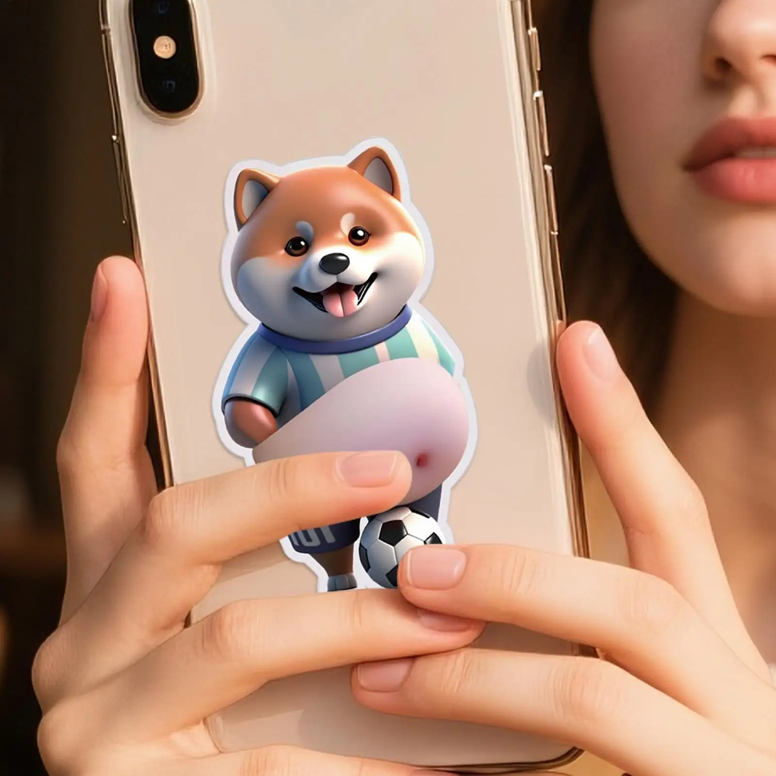 ملصقات ثلاثية الأبعاد الكلب ضغط البطن الشارات هدايا الحفلات ملصقات الزخرفية للأطفال الفتيات المراهقين الكبار حفلة الحسنات جراب هاتف