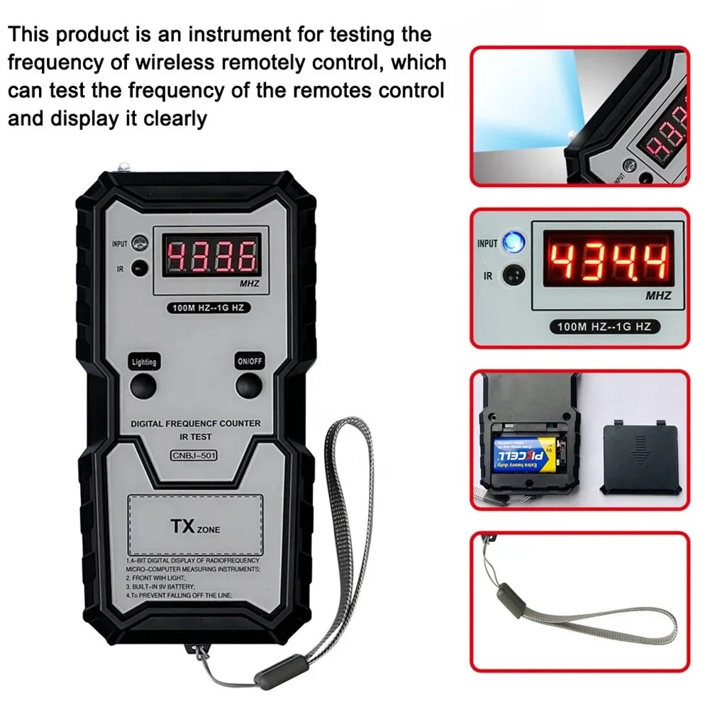 CNBJ-501 Remote Control Tester Tools Car IR Infrared Frequency Range 10-1000MHZ Car Key Frequency Tester