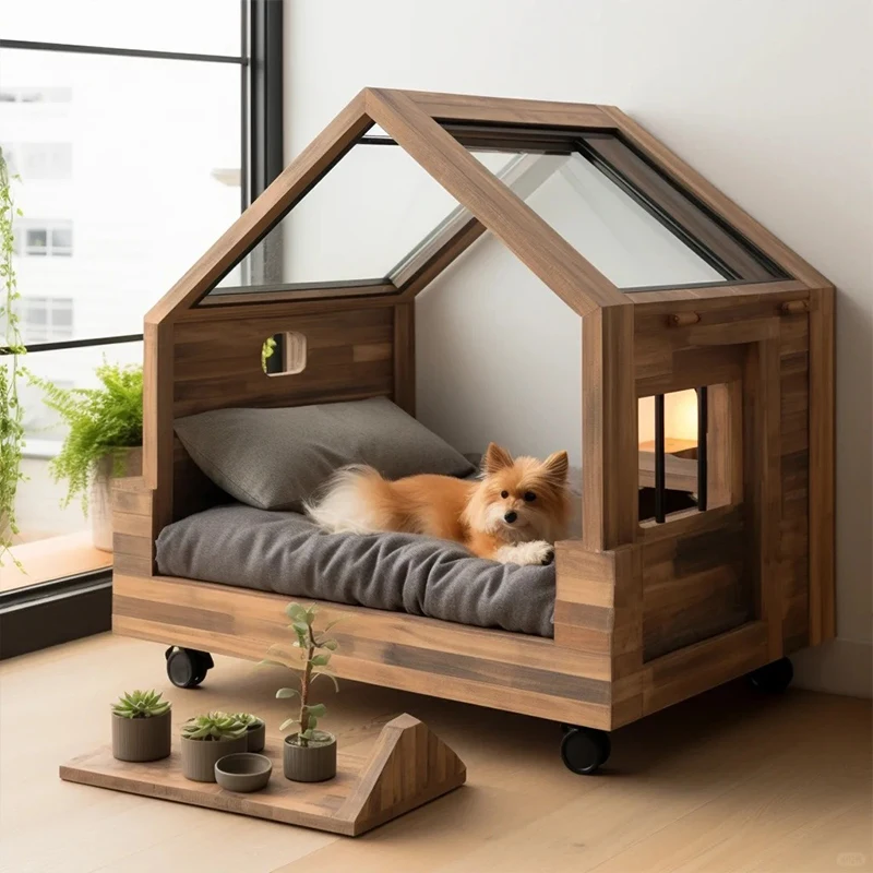 Furniture Manufacturer,Wooden Cat Nest for Winter Warmth House Villa Enclosed House Indoor Pet House Pet