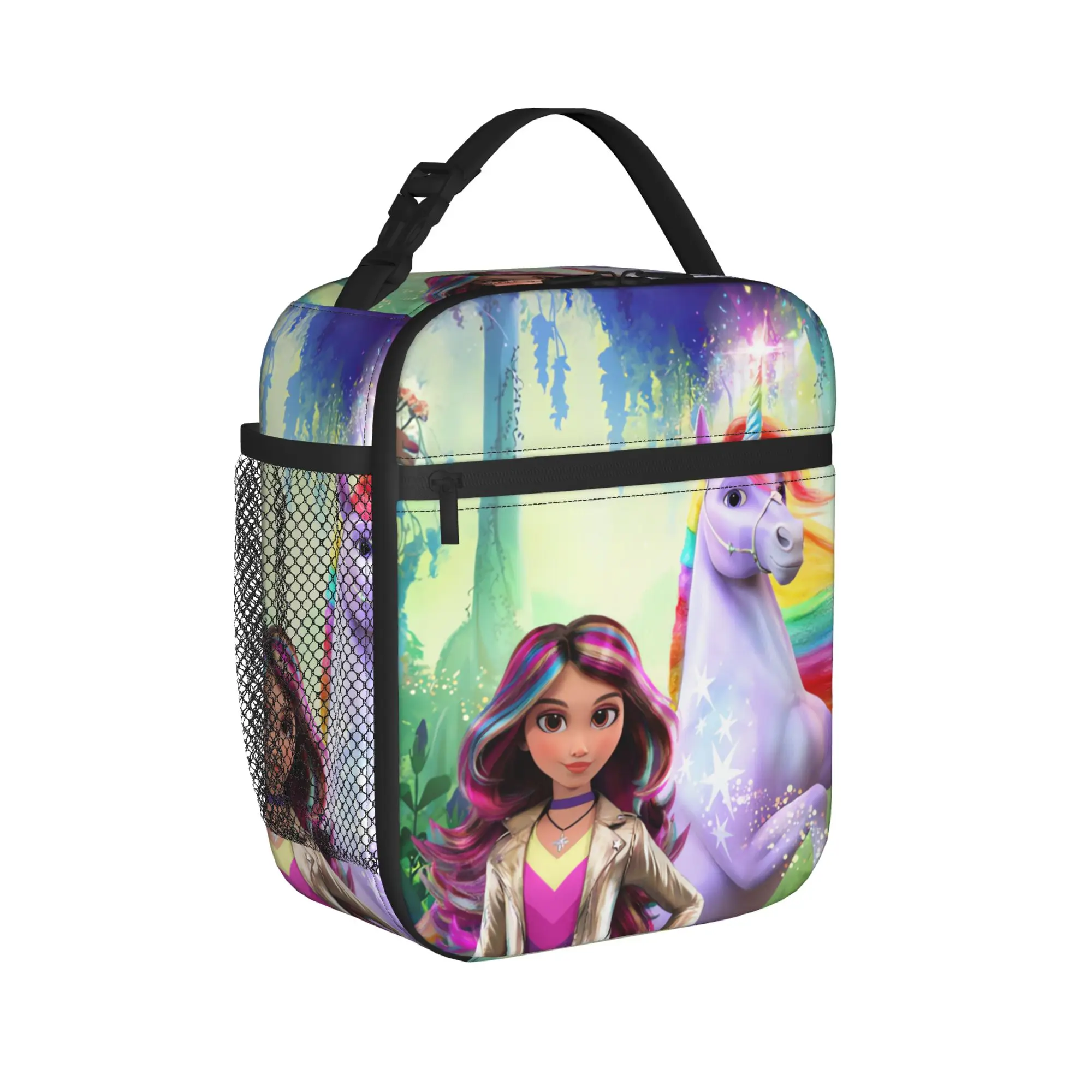 Unicorn Academy Lunch Bag For Men  Print Lunch Box Fun Outdoor Picnic Cooler Bag Portable Zipper Oxford Thermal Tote Handbags