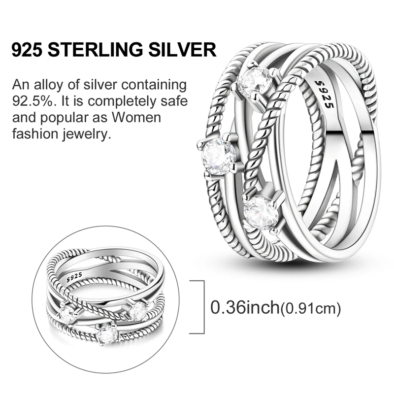 Women's 925 Sterling Silver Love Heart Sun Moon Star Iris Adjustable Ring