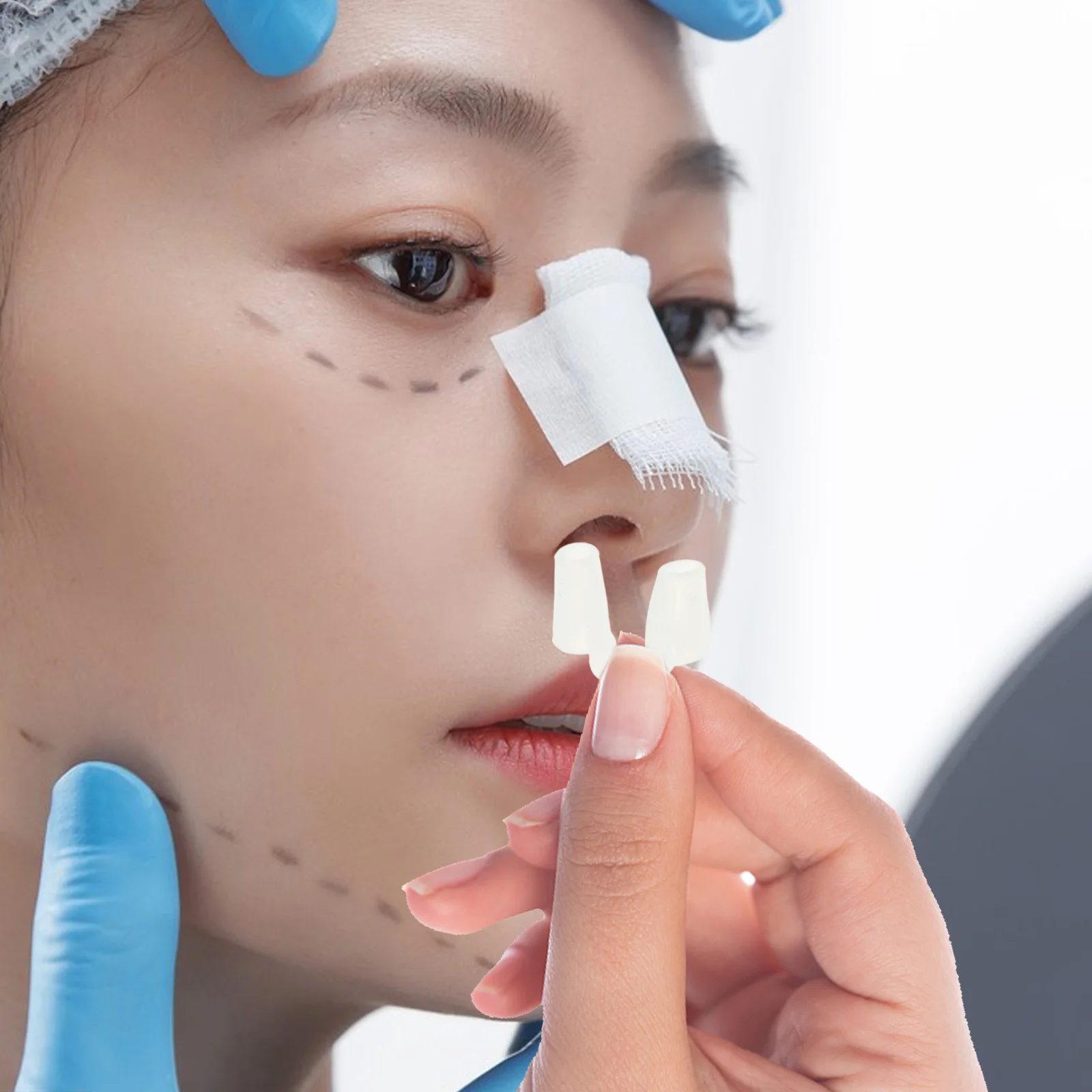 Silicone Nostril Retainer Soft Flexible Nostril Support Part Postoperation Nose Keeper Surgery Recovery Nose Retainer